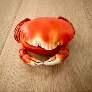 RARE 1930s Japan Mino‎ Ware Crab Covered Ceramic Dish Trinket Box, Hand Painted